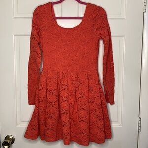 Free People Long Sleeved Skater Dress